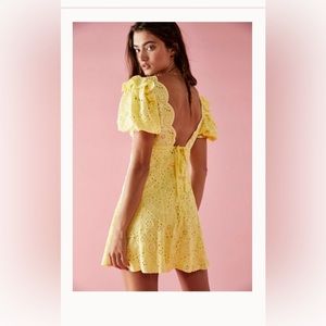 For Love and Lemons Natalia Puff Sleeve Mini Dress